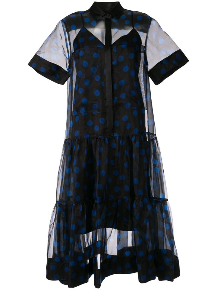 Lee Mathews Rayne Organza Shirtdress - Blue