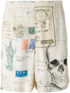Alexander Mcqueen Skull Print Bermuda Shorts, Men's, Size: 50, Nude/neutrals, Viscose