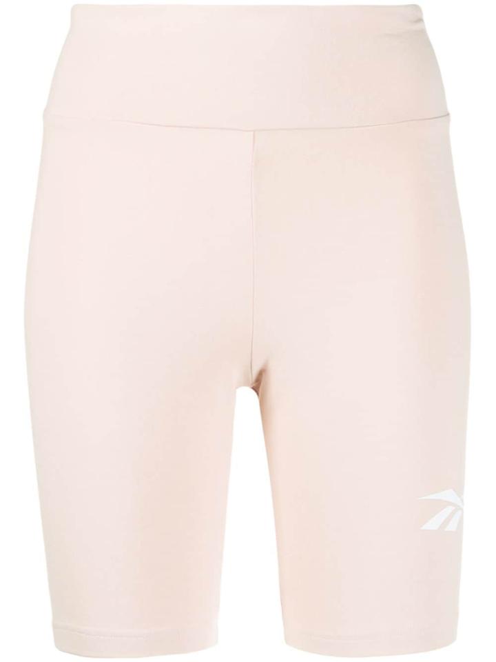 Reebok Vector Logo Print Cycling Shorts - Neutrals