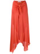 Mara Mac Tie Waist Knitted Midi Skirt - Orange