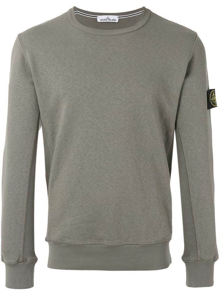 Stone Island Logo Patch Sweatshirt, Men's, Size: Xxl, Green, Cotton