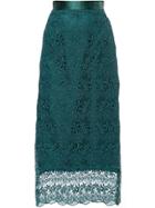 Cityshop Floral Lace Skirt - Green