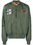 Pam Perks And Mini Patch Detail Bomber Jacket - Green