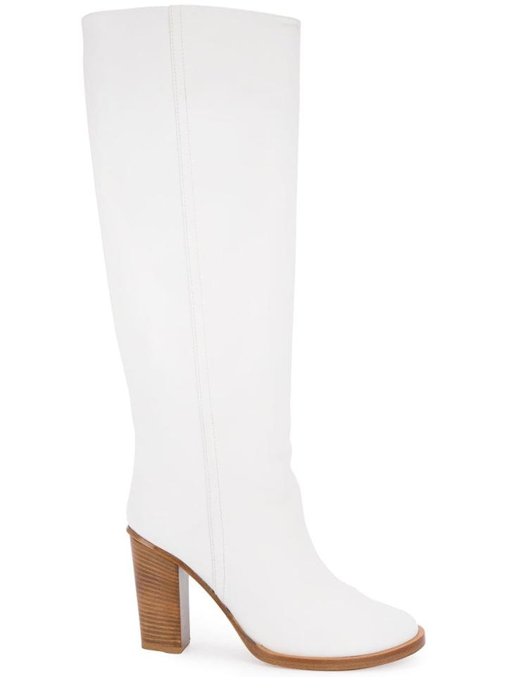 Ports 1961 Block Heel Knee High Boots - White