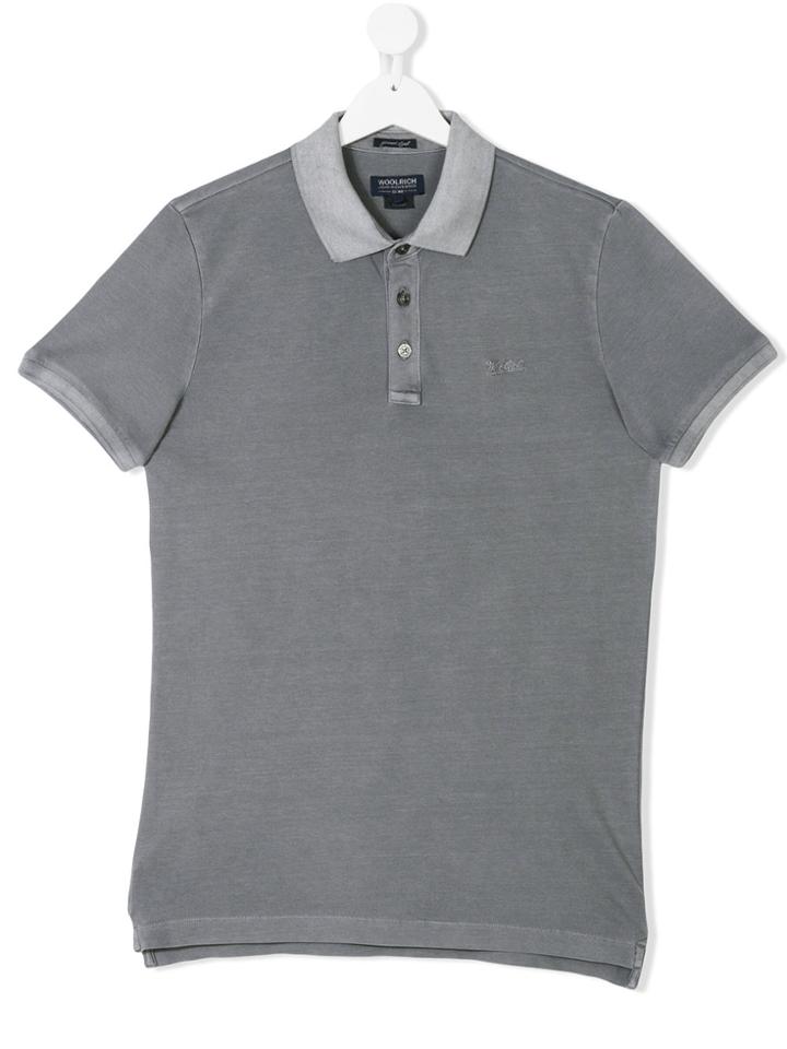 Woolrich Kids Teen Short Sleeve Polo Shirt - Grey