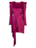 Haney Sofia Ruffled-shoulder Mini Dress - Purple