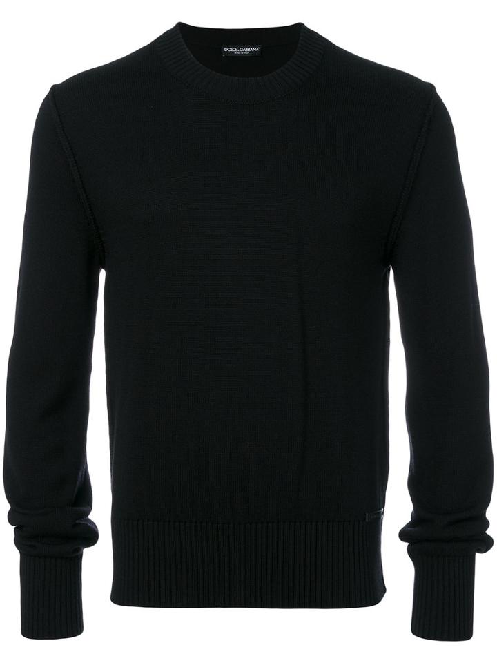 Dolce & Gabbana - Crew Neck Sweater - Men - Wool - 48, Black, Wool