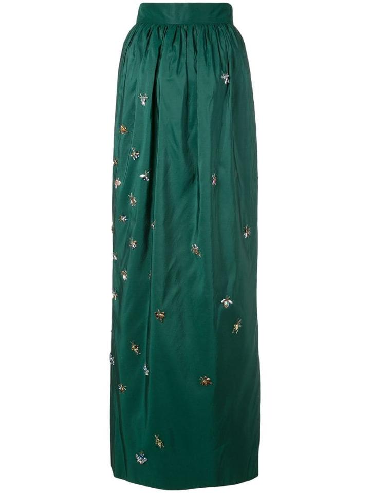 Carolina Herrera Embellished Fitted Skirt - Green