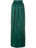 Carolina Herrera Embellished Fitted Skirt - Green