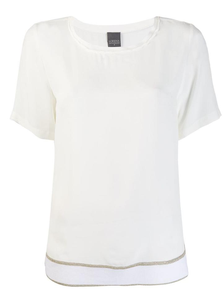 Lorena Antoniazzi Embellished Hem Blouse - White