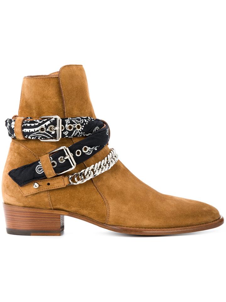 Amiri Bandana Buckle Boots - Brown