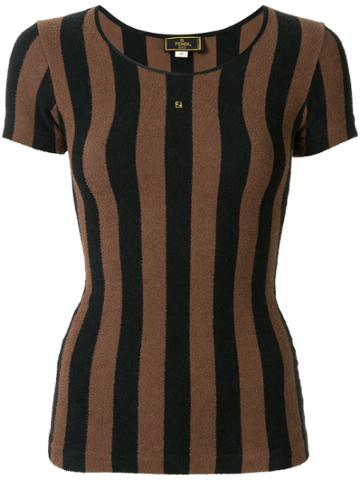 Fendi Pre-owned Striped T-shirt - Brown
