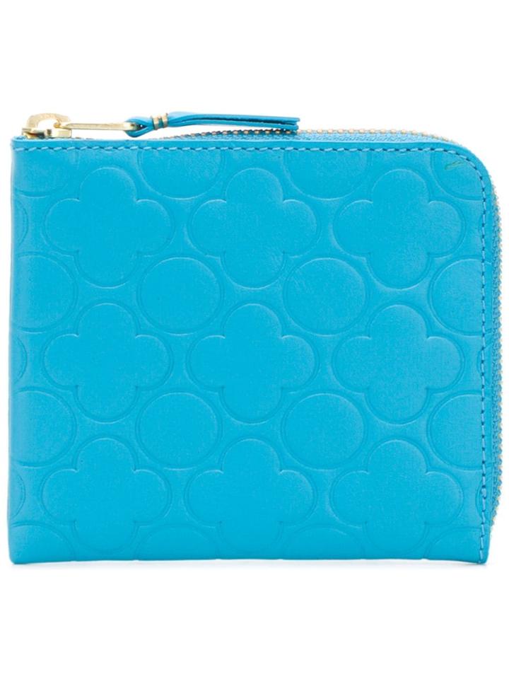 Comme Des Garçons Wallet Embossed Leather Wallet - Blue