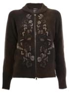 Avant Toi - Floral Knit Zipped Cardigan - Women - Viscose/cashmere/wool/merino - S, Black, Viscose/cashmere/wool/merino