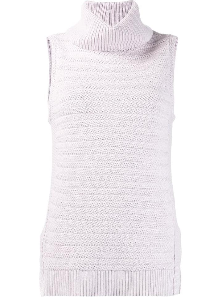 Leo & Sage Roll Neck Sleeveless Knitted Top, Women's, Size: Small, Pink/purple, Cotton/nylon/rayon/cashmere