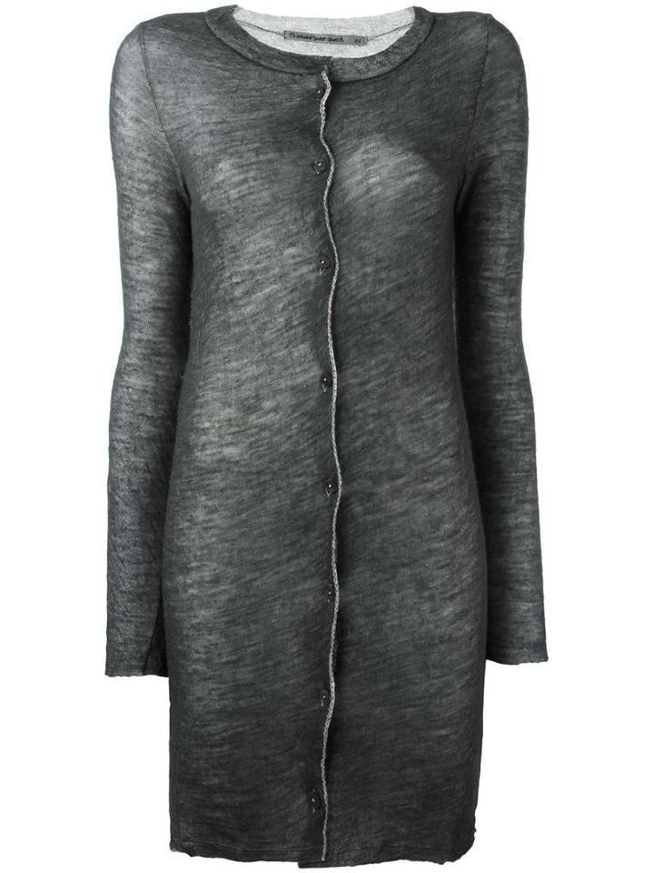 Transit Sheer Midi Cardigan, Women's, Size: 44, Grey, Nylon/alpaca/virgin Wool