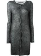 Transit Sheer Midi Cardigan, Women's, Size: 44, Grey, Nylon/alpaca/virgin Wool