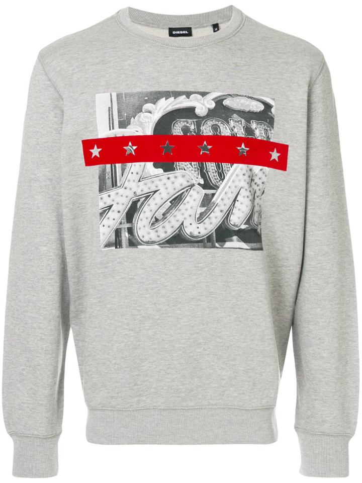 Diesel Graphic Print Sweatshirt - Grey