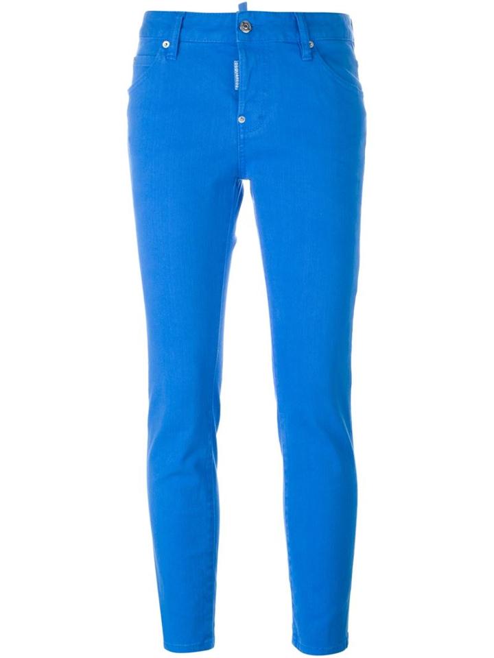 Dsquared2 'cool Girl' Jeans, Size: 42, Blue, Cotton/spandex/elastane/calf Leather