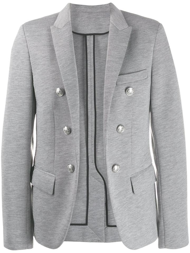 Balmain Button Detail Blazer - Grey