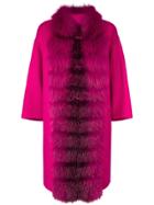 Ermanno Scervino Fur Trim Coat - Pink & Purple
