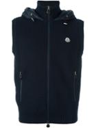 Moncler Knitted Sleeveless Gilet, Men's, Size: Small, Blue, Feather Down/acrylic/polyamide/wool