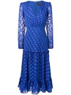 Saloni Midi Flared Dress - Blue