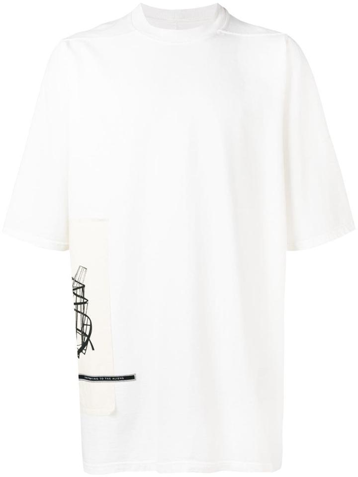Rick Owens Drkshdw Patch Detail Oversized T-shirt - White