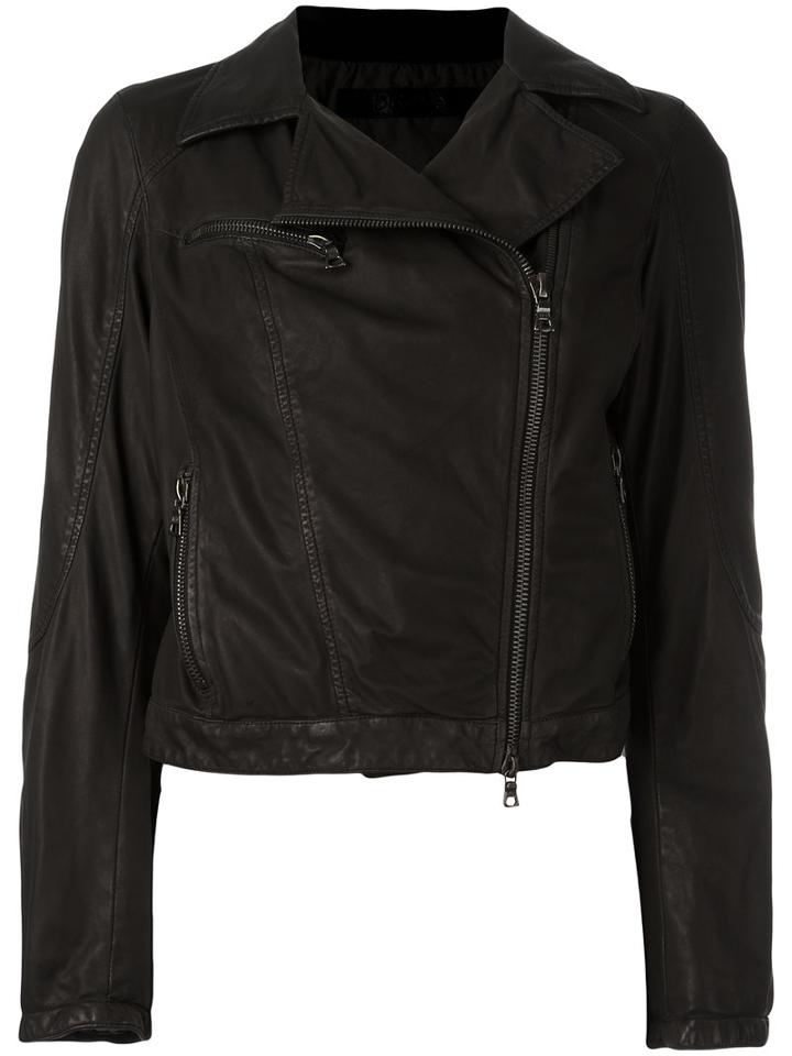 Drome Zip Up Jacket, Women's, Size: Small, Black, Leather/cotton/polyamide