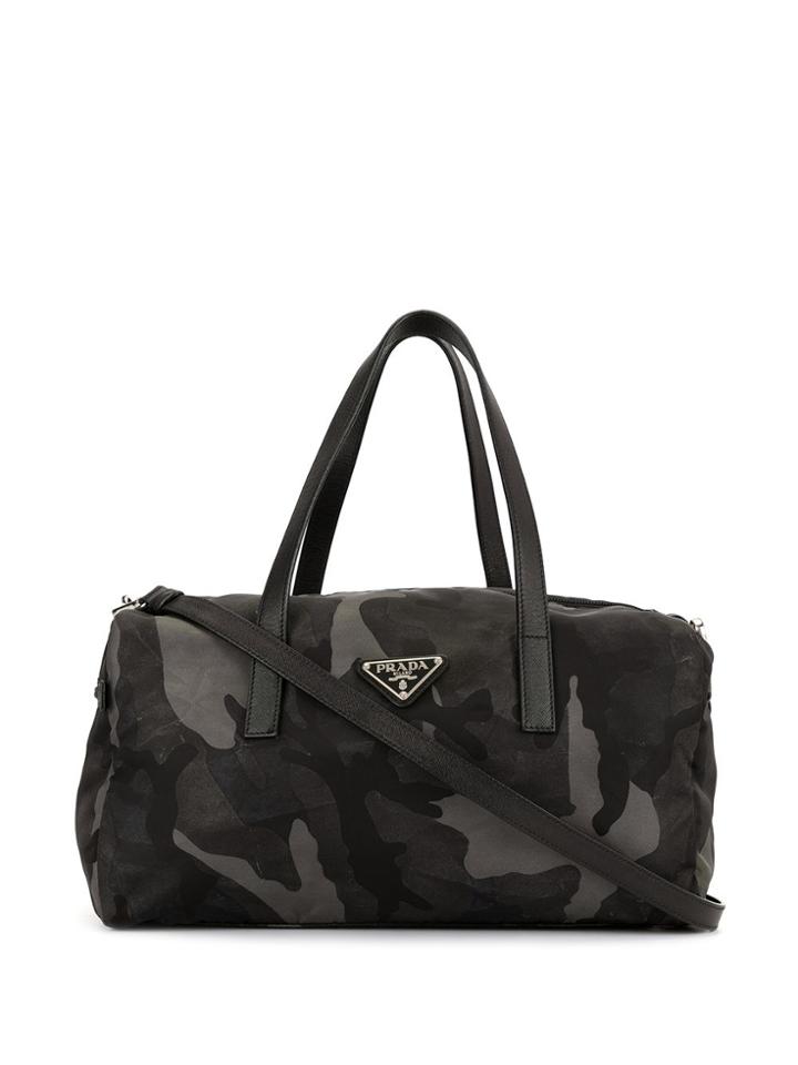 Prada Pre-owned Camouflage Pattern Duffle Bag - Black