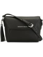 Armani Jeans Tassel Detail Shoulder Bag, Women's, Black, Calf Leather