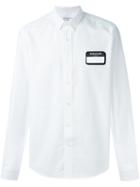 Ami Alexandre Mattiussi Name Tag Patch Shirt, Men's, Size: 37, White, Cotton