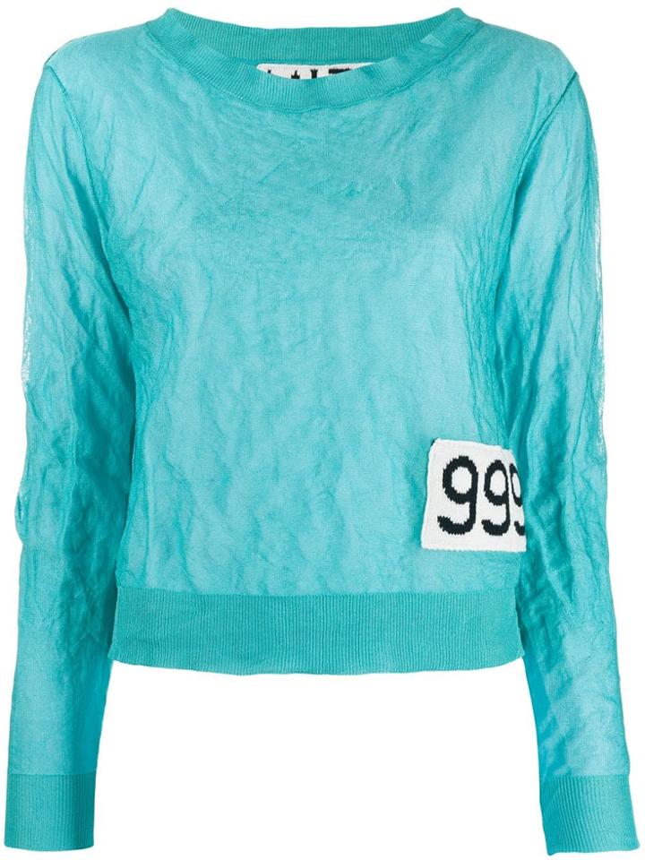 Aalto Crease-effect Knitted Jumper - Blue