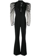 Ingie Paris Puff-sleeve Jumpsuit - Black