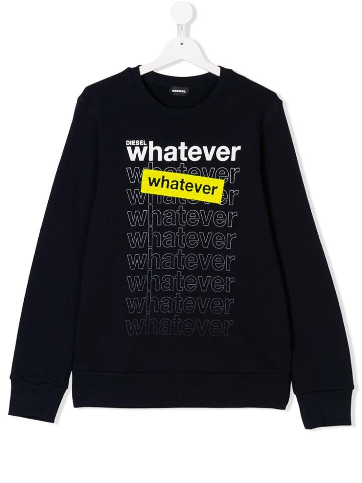 Diesel Kids Siltyx Printed Sweater - Blue