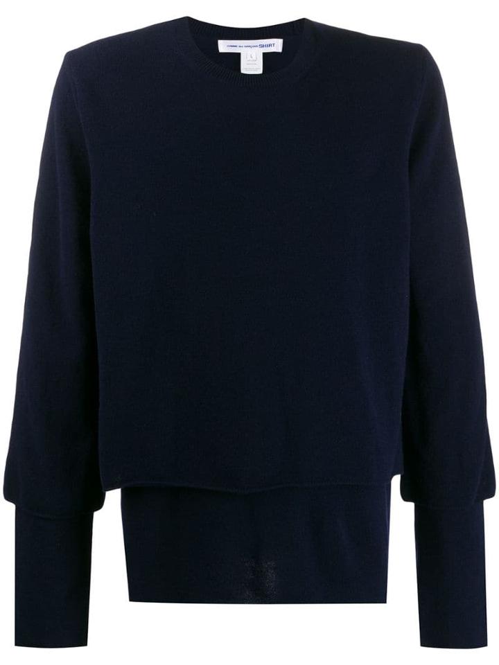 Comme Des Garçons Shirt Layered Knitted Jumper - Blue