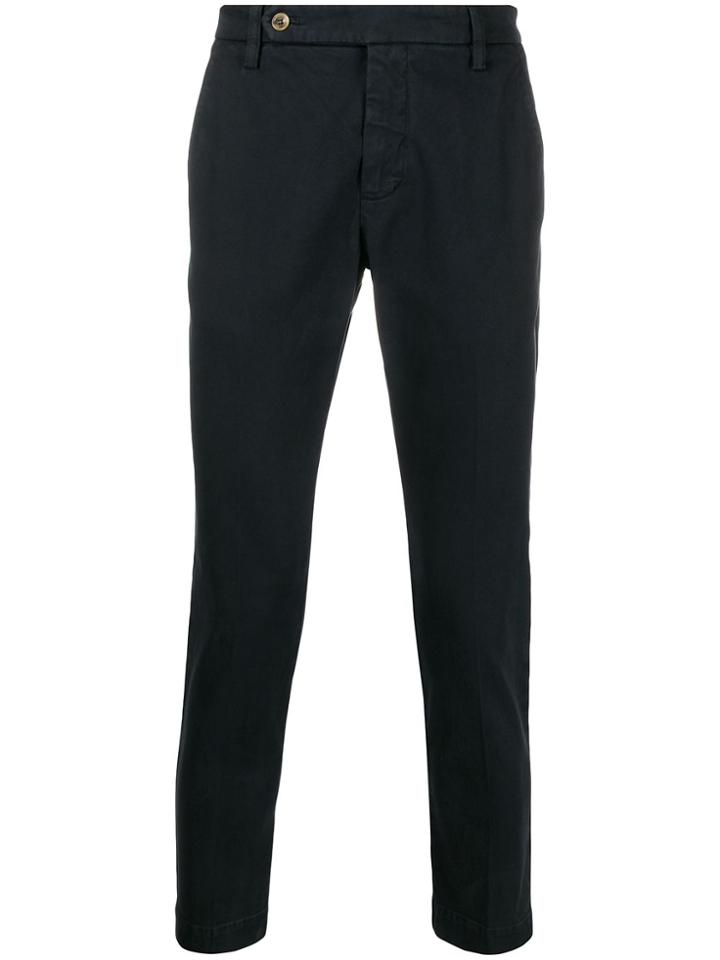 Entre Amis Slim Fit Stretch Chino Trousers - Blue