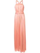 Maria Lucia Hohan Halterneck Pleated Design Gown - Pink & Purple