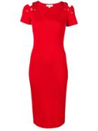 Michael Michael Kors Fitted Midi Dress - Red