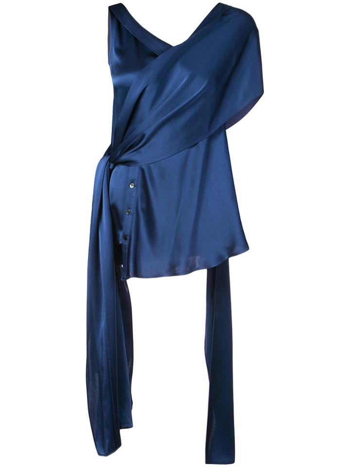 Adeam Scarf Tie Blouse - Blue