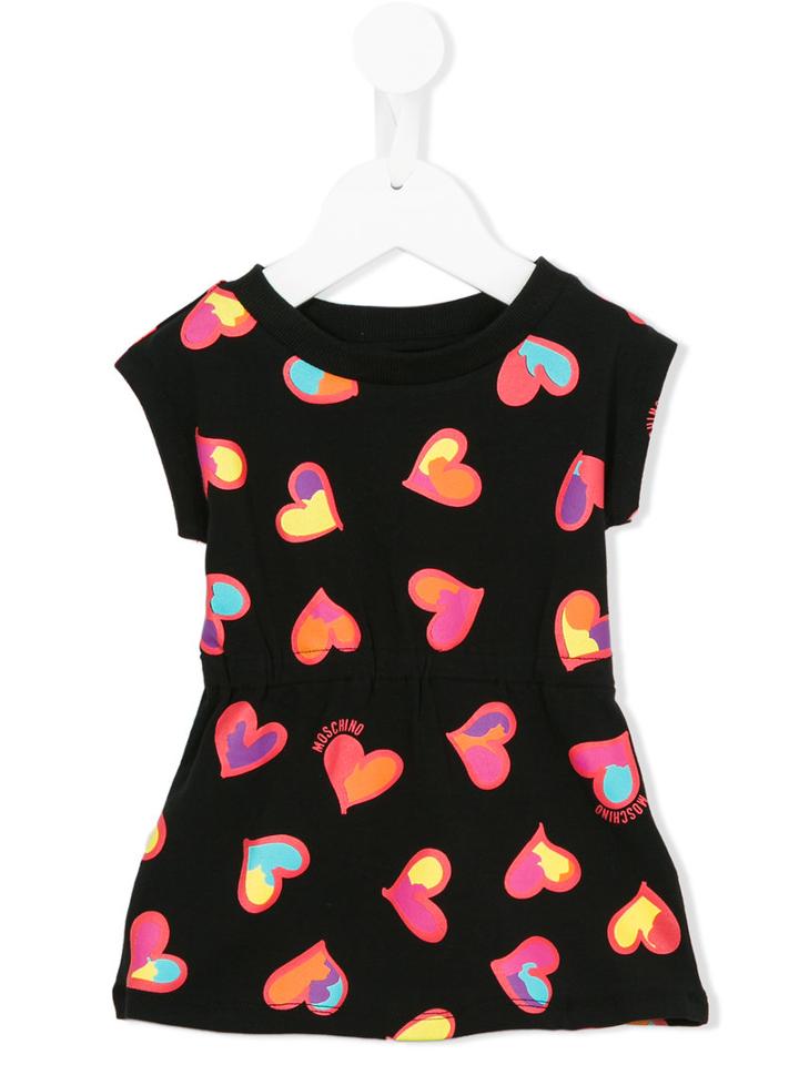 Moschino Kids Heart Print Dress, Infant Girl's, Size: 6-9 Mth, Black