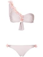 La Reveche Rasha Ruffle-trimmed Bikini - Pink & Purple