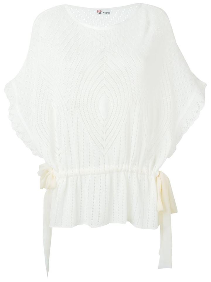 Red Valentino Open-knit Drawstring Top
