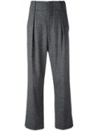 Isabel Marant - High-waisted Trousers - Women - Silk/cotton/acrylic/wool - 38, Grey, Silk/cotton/acrylic/wool