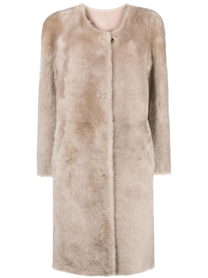Desa 1972 Collarless Coat - Nude & Neutrals