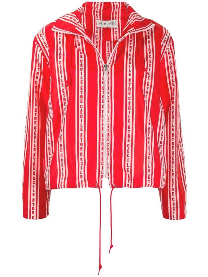 Être Cécile Logo Print Hooded Jacket - Red
