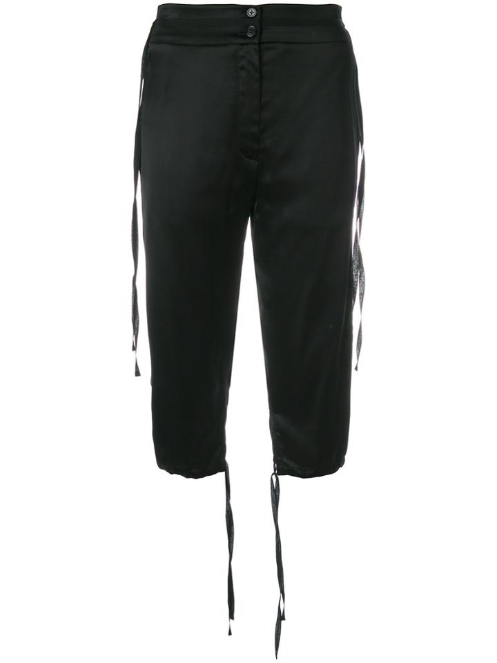 Ann Demeulemeester Corded Cropped Trousers - Black