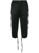 Ann Demeulemeester Corded Cropped Trousers - Black