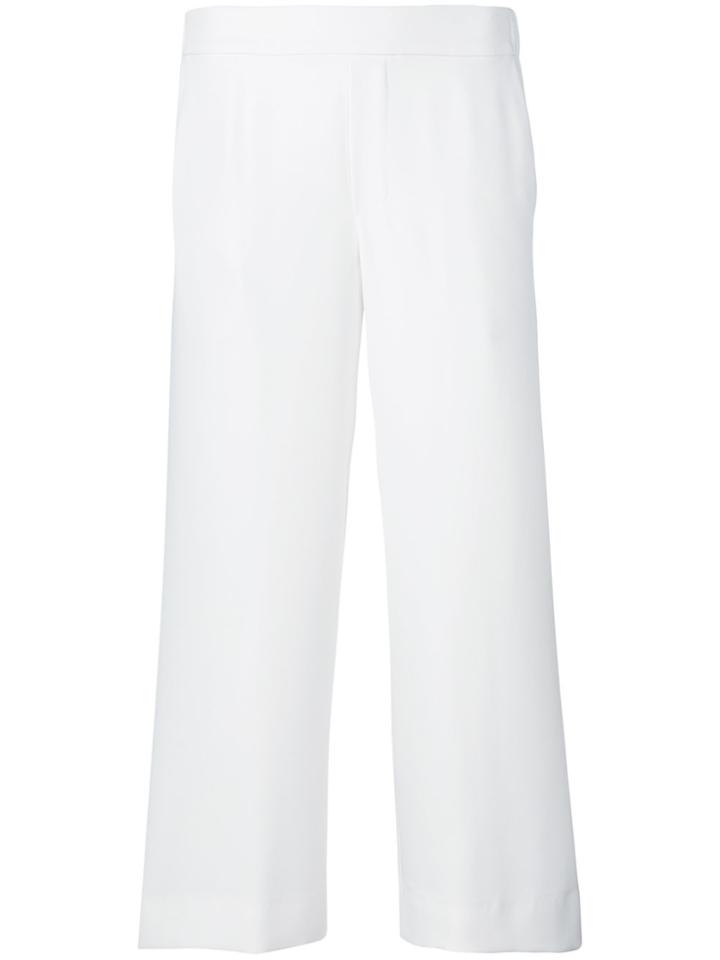 P.a.r.o.s.h. Cropped Wide-leg Trousers - White