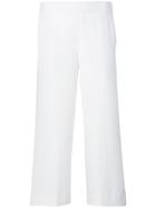 P.a.r.o.s.h. Cropped Wide-leg Trousers - White
